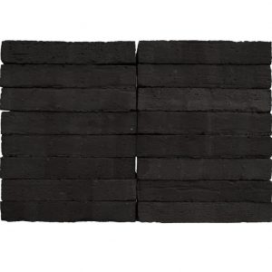 Plaqueta Semimanual Negra Onix Rústica 24x4x1,5cm